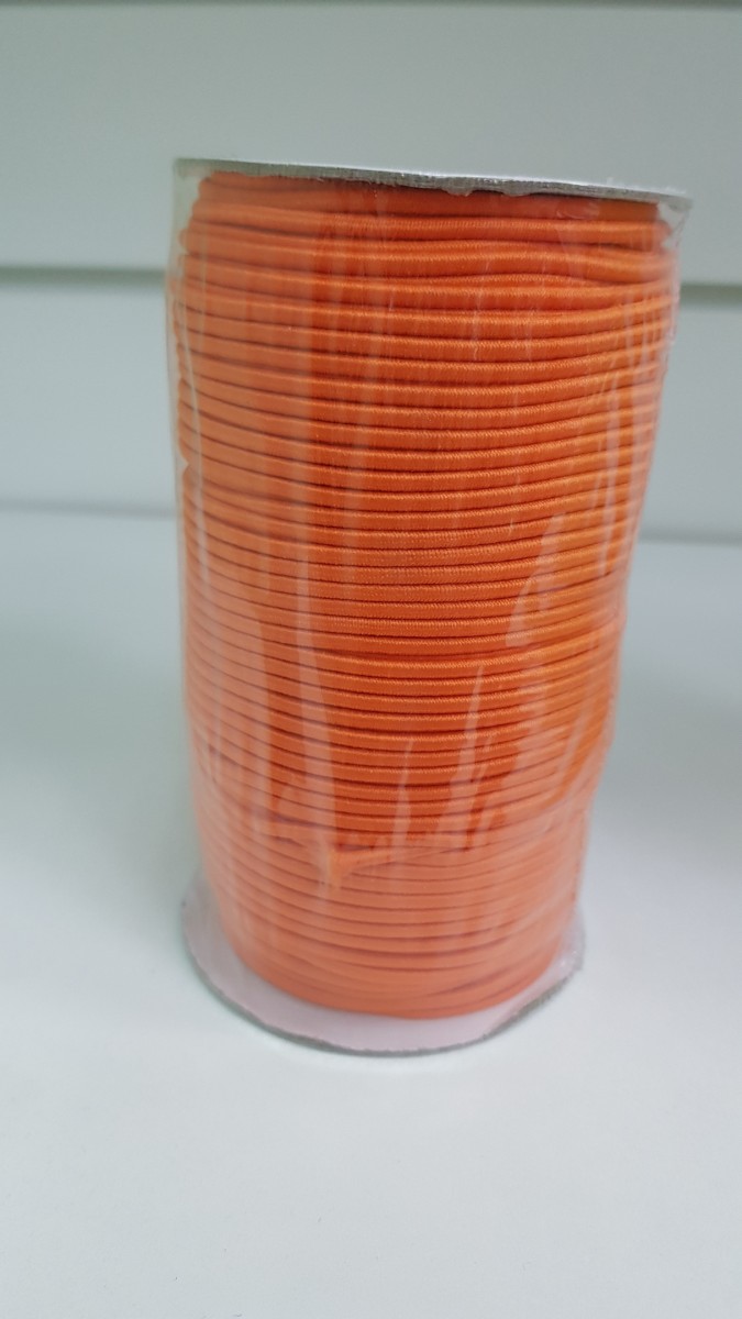 Резинка шляпная (шнур круглый) цв. оранж 3 мм