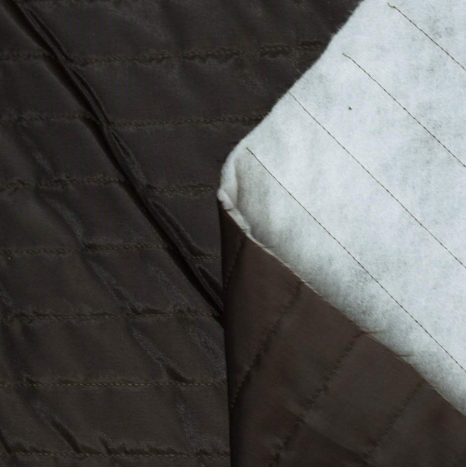Стеганое полотно Плащевая (синтепон 100) Черный (полоска 7,5см)